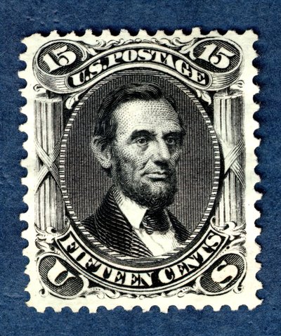 15c Abraham Lincoln znovu vydaný singl, 1875. od National Bank Note Company