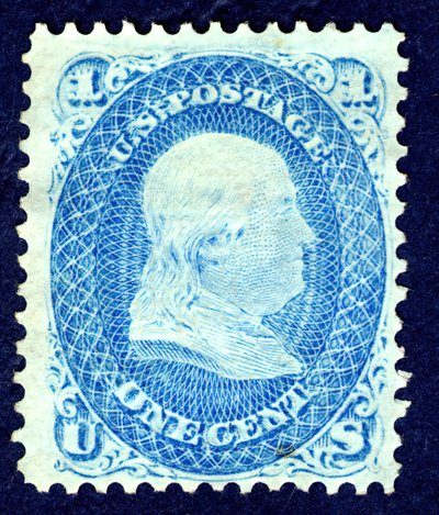 1c Franklin F Grill singl, 1867. od National Bank Note Company