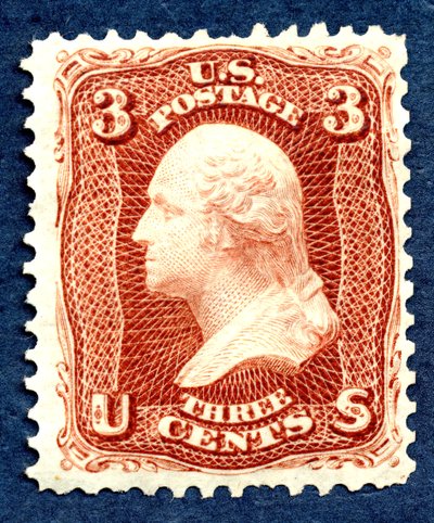 3c Washington znovu vydaný singl, 1875. od National Bank Note Company