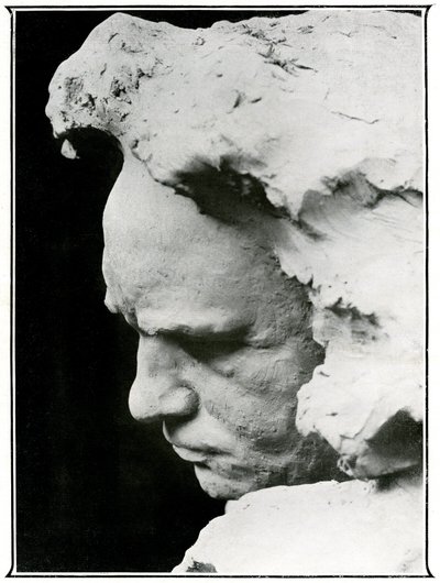 Profil obličeje Ludwiga van Beethovena (1770-1827), detail bronzové busty od Naum Aronson