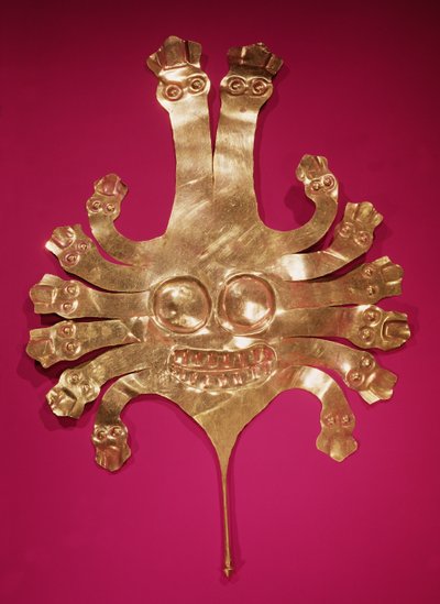 Hlava Medúzy, z Peru (zlato) od Nazca Culture