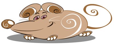 Curly Brown Mouse - karikatura od Neale Osborne
