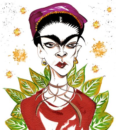 Frida Kahlo (inkoust) od Neale Osborne