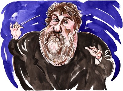 Oliver Knussen - barevná karikatura od Neale Osborne