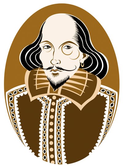 William Shakespeare , anglický básník a dramatik pokřtěn 26. dubna 1564 - 23. dubna 1616 od Neale Osborne