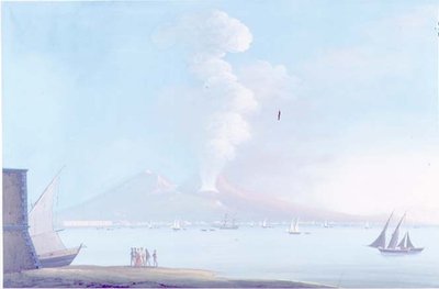 Erupce Vesuvu (kvaš) od Neapolitan School