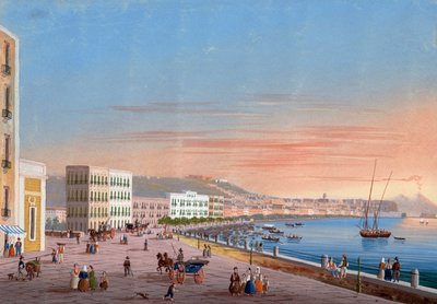 Pohled na Neapol z Posillipa (kvaš) od Neapolitan School