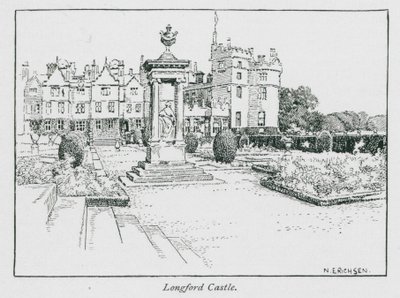 Longford Castle (litografie) od Nelly Erichsen