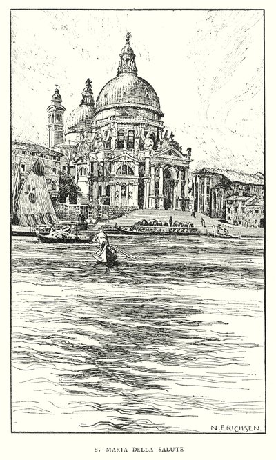 S Maria Della Salute (litografie) od Nelly Erichsen