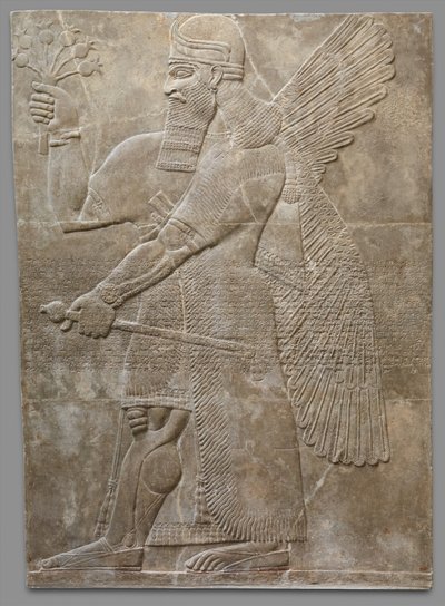Reliéfní panel, novoasyrský, cca 883-859 př.n.l. (sádrovec alabastrový) od Neo Assyrian