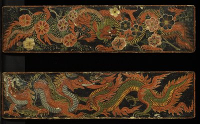 Pár přebalů buddhistických rukopisů, 1659 (neprůhledné wc na dřevě) od Nepalese School