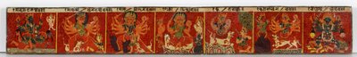 Devimahatmya rukopisný obal (neprůhledné wc na dřevě) od Nepalese School