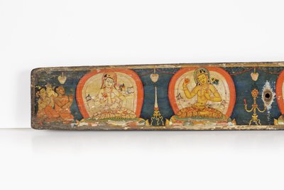 Manuscript of The Five Protections, zadní obálka, 1138 (neprůhledné wc a inkoust na dřevě) od Nepalese School