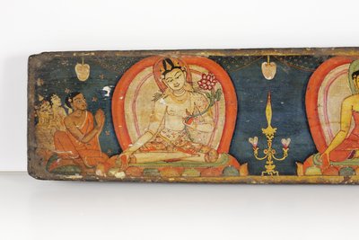 Manuscript of The Five Protections, přední obálka, 1138 (neprůhledné wc a inkoust na dřevě) od Nepalese School