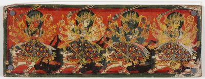 Jedna z dvojice rukopisných obálek zobrazujících Devi jako Osm matek (wc na dřevě) od Nepalese School