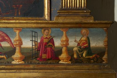 Detail z Korunovace Panny Marie (tempera na dřevě) od Neri di Bicci