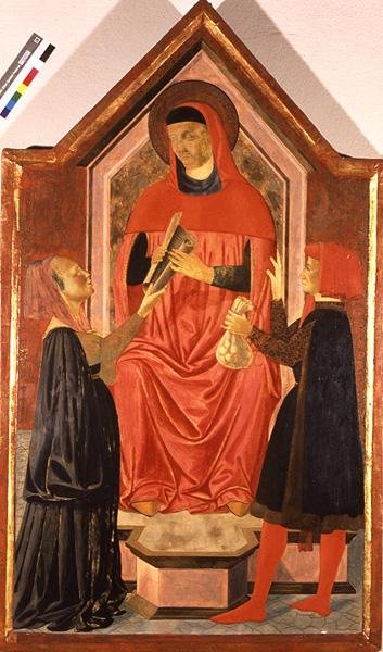 Sv. Ivo vynesl rozsudek (tempera na panelu) od Neri di Bicci