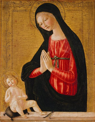 Madona zbožňující dítě od Neroccio di Landi