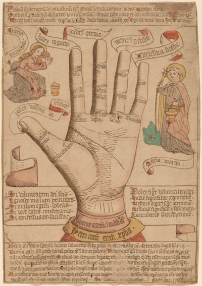 Ruka jako zrcadlo spásy od Netherlandish 15th Century