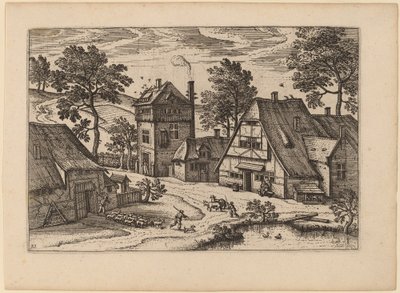 Vesnice s rybníkem od Netherlandish 16th Century