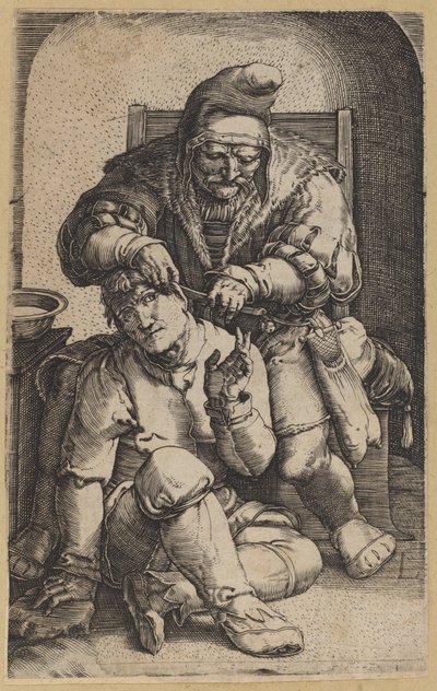 Chirurg [obrácená kopie] od Netherlandish 16th Century, after Lucas van Leyden