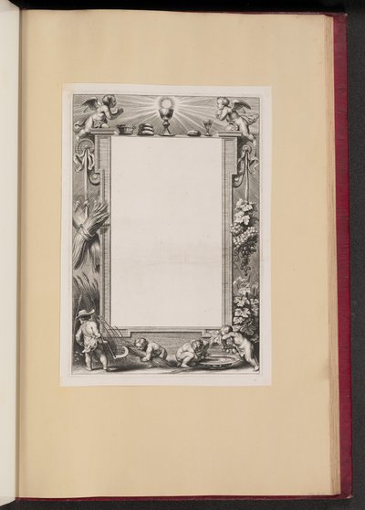 Hraniční ilustrace s putti sklízející obětiny Bohu od Netherlandish 17th Century