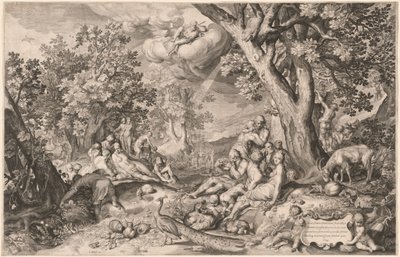 Zlatý věk od Netherlandish 17th Century after Nicolaes de Bruyn after Abraham Bloemaert