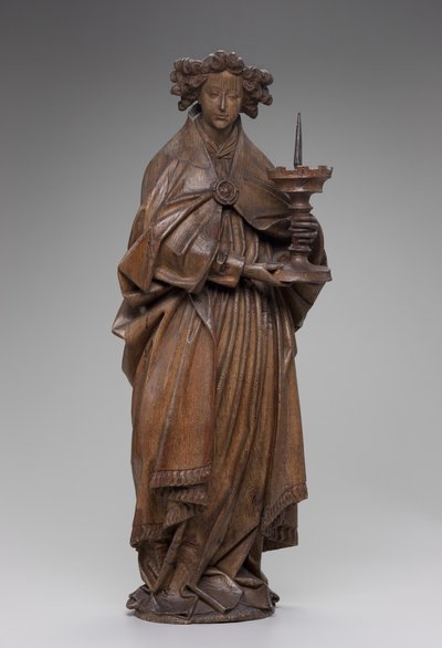 Anděl držící svícen, cca 1480-1500 (dub) od Netherlandish School