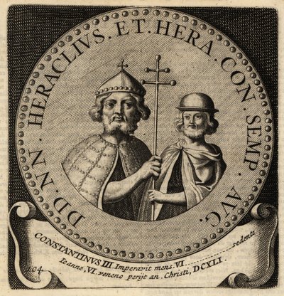 Byzantští císaři Herakleios a Konstantin III. od Netherlandish School