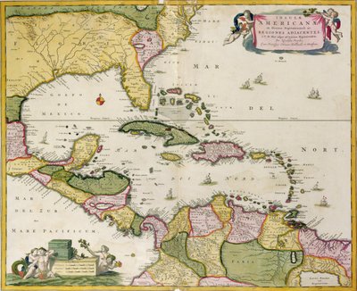 Mapa Střední Ameriky od Netherlandish School