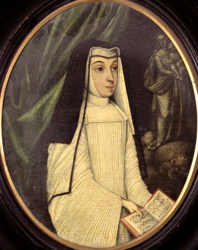 Mary Barbara Huddlestonová (1708-87) v hábitu řeholnice řádu augustiniánských kanovnic v anglickém klášteře v Bruggách, asi 1727 od Netherlandish School