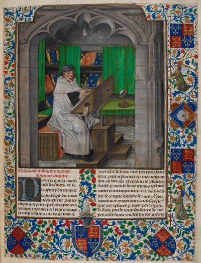 Královská 14 E.I f.3 Vincent de Beauvais čte u svého stolu, z 