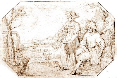 The Four Seasons: Summer - Reaping, cca 1675 (pero a sépiový inkoust na papíře) od Netherlandish School