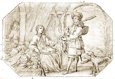 The Four Seasons: Winter – The Return from Hunting, cca 1675 (pero a sépiový inkoust na papíře) od Netherlandish School