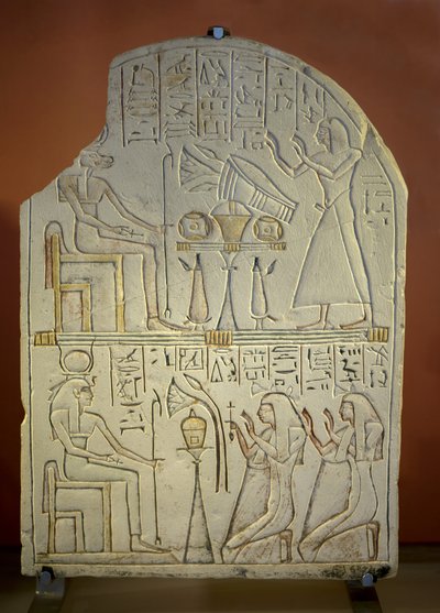 Umění Egypt Stele de Penboui a Toueris a Isis Hathor (malovaný vápenec, nová říše od New Kingdom Egyptian