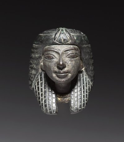 Bronzová hora z "Shawabty Bundle": Hlava, konec 18. až 19. dynastie, cca 1336-1256 př.n.l. od New Kingdom Egyptian