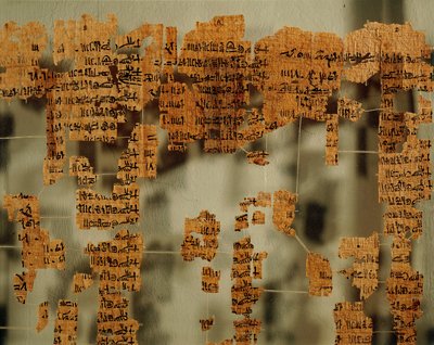 Fragmenty papyru krále nebo královského kánonu (papyrus) od New Kingdom Egyptian