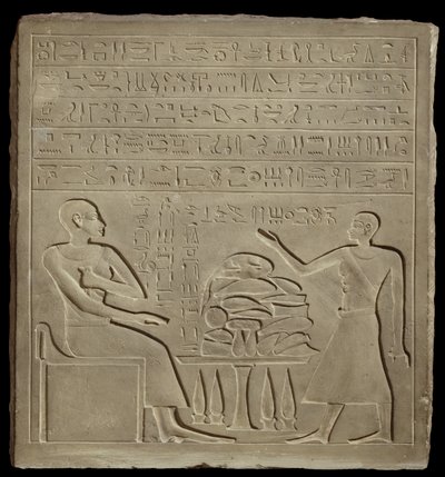 Stéla z Imeny (vápenec) od New Kingdom Egyptian