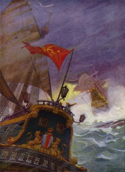 Ilustrace pro Westward Ho! Charles Kingsley (barevné lito) od Newell Convers (after) Wyeth