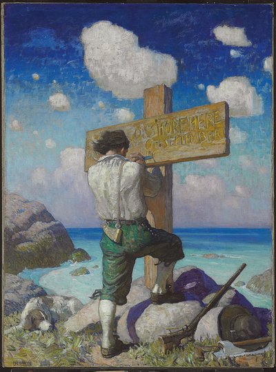 "--a udělal jsem z něj velký kříž, postavil jsem ho na břeh, kde jsem poprvé..." od Newell Convers Wyeth