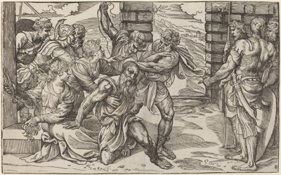 Samson a Dalila od Niccolò Boldrini after Titian