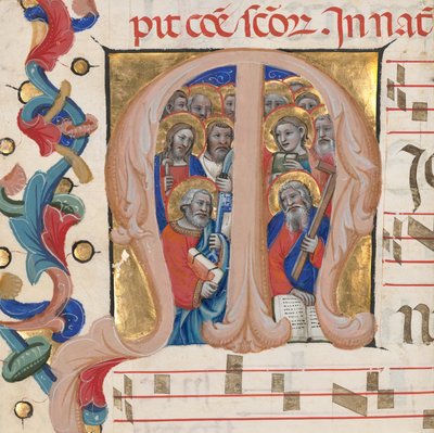 Počáteční písmeno M: Apoštolové od Niccolò di Giacomo da Bologna