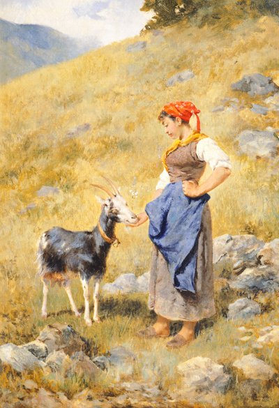 Pastýřka, Niccolo Cannicci (1846-1906) od Niccolo Cannicci