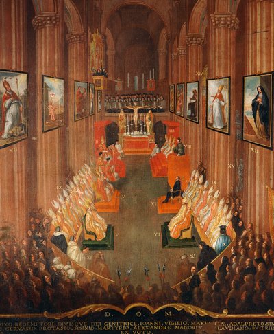 Zahajovací zasedání Tridentského koncilu v roce 1545 od Niccolo Dorigati