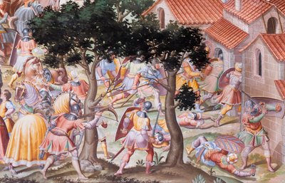 Detail fresky v sále bitev bitvy z roku 1431 u La Higueruela od Niccolo Granello