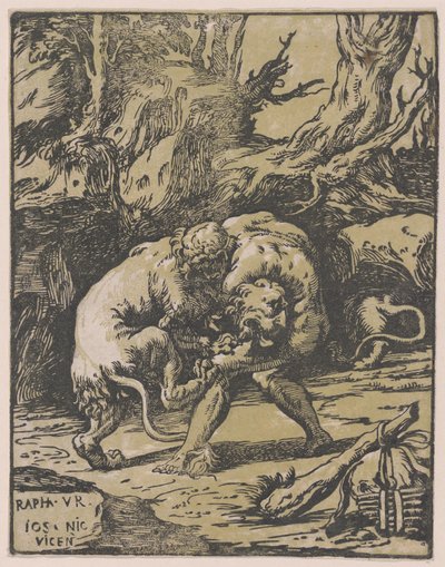 Herkules a nemejský lev, 1540-50., 1540-50. od Niccolo Vicentino