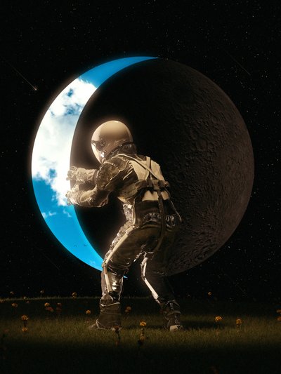 Astronaut držící Měsíc od Nicebleed