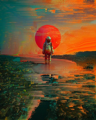 Astronaut Red Sun City od Nicebleed