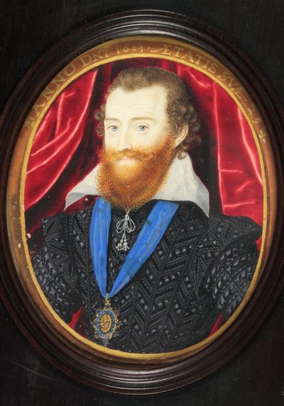 Ludovick Stuart, druhý vévoda z Lennoxu a Richmondu (smalt) od Nicholas (after) Hilliard