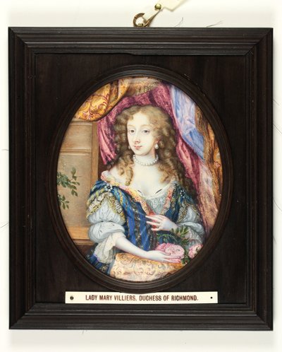 Lady Mary (Margaret) Villiers, vévodkyně z Lennox a Richmond (smalt) od Nicholas (attr.to) Dixon